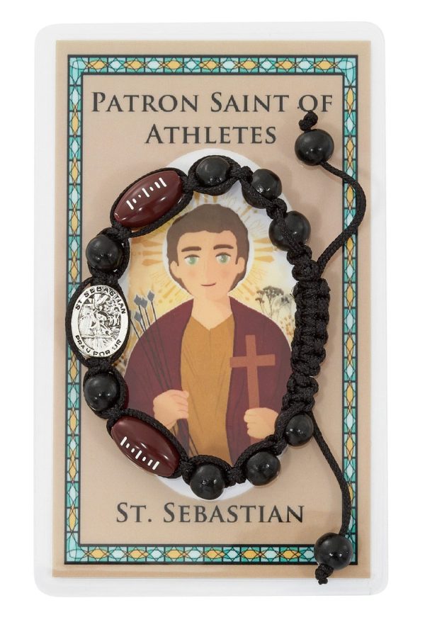 Patron Saint of Athletes - St Sebastian Corded Bracelet on Sale