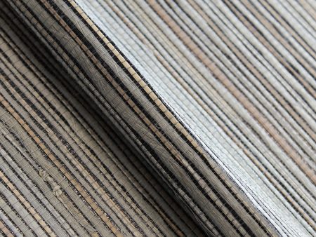 Loose Weave Boodle & Jute Authentic Grasscloth Wallpaper For Sale