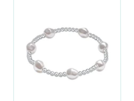 E Newton Admire Sterling 3mm Bead Bracelet - Pearl Fashion