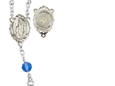 Blue Lourdes Water Auto Rosary Sale