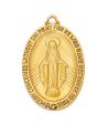 Large Gold Over Sterling Miraculous Medal Necklace 24 Inch Chain Online