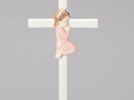 7.5  Praying Girl Porcelain Cross For Discount