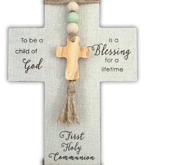 Fabric Wrapped First Communion Cross For Sale