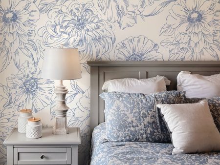 Floral Blooms Peel and Stick Wall Mural Online now