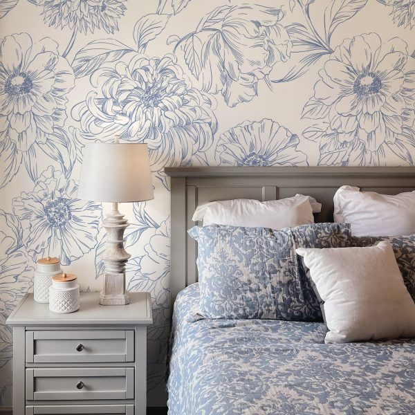 Floral Blooms Peel and Stick Wall Mural Online now