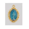 Enameled Fancy Blue GF Miraculous Medal Necklace on Sale