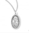 St Michael High Profile SS Small Oval Necklace For Sale