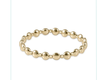 E Newton Honesty Gold Grateful Pattern 6mm Bead Bracelet - Gold Online now