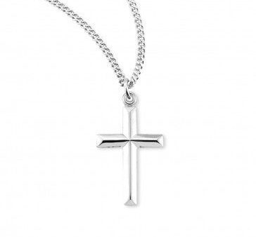 Sterling Silver Angle Edged Cross 18 Inch Chain Cheap