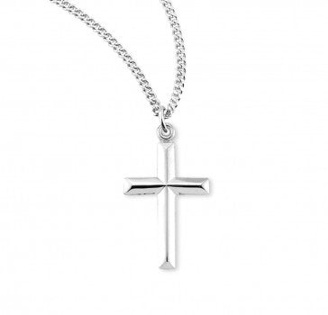 Sterling Silver Angle Edged Cross 18 Inch Chain Cheap