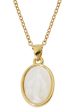 Mother of Pearl Miraculous Medal Pendant Gold Plated 16-18 Inch adj Chain Supply