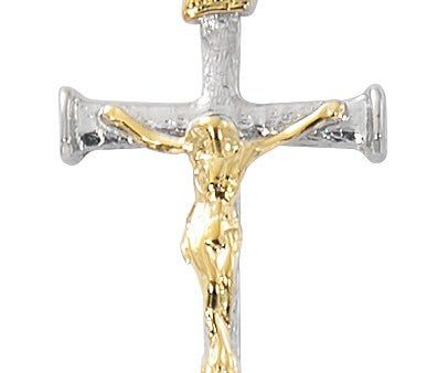 1  SS Two Tone Nail Crucifix 18 Inch Chain on Sale