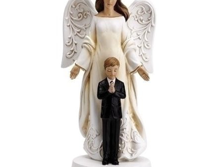 7.75 First Communion Angel With Boy Figurine For Discount