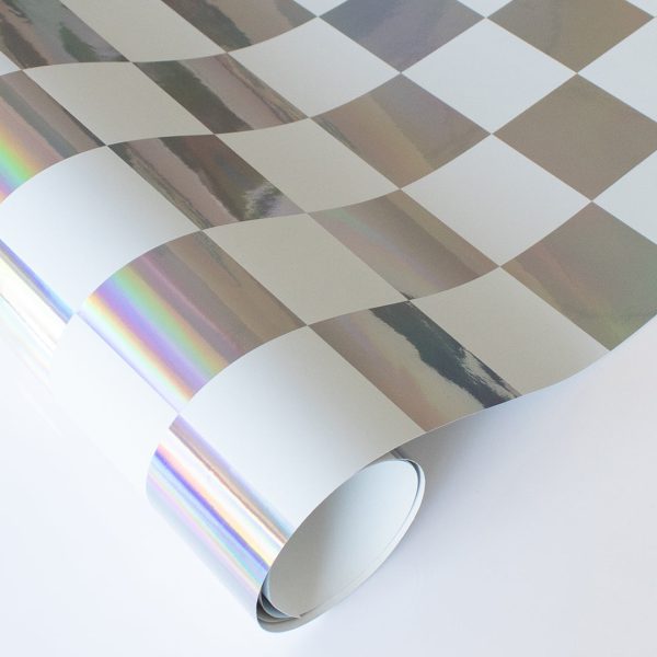 Holographic Checkmate Peel and Stick Wallpaper Online Sale