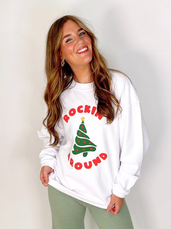 Rockin  Around Corded Sweatshirt For Cheap