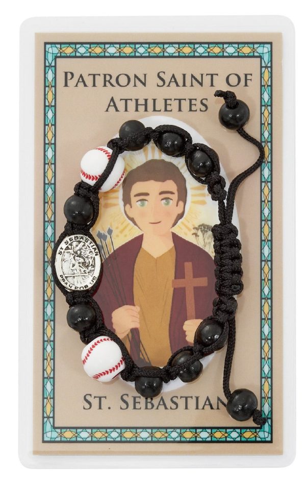 Patron Saint of Athletes - St Sebastian Corded Bracelet on Sale