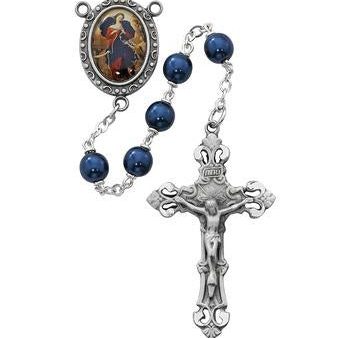 7mm Undoer Of Knots Blue Pearl Rosary on Sale