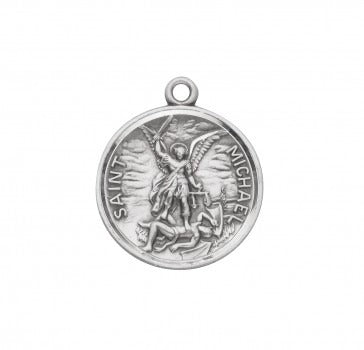 SS St Michael The Archangel Round Medal 24 Inch Chain Online