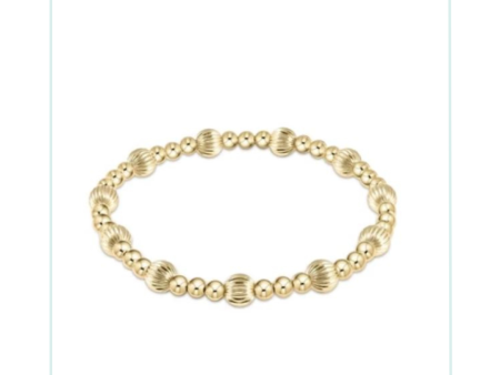 E Newton Dignity Sincerity Pattern 6mm Bead Bracelet - Gold Cheap