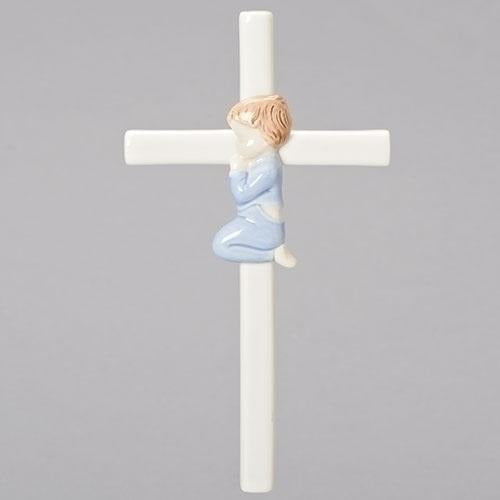 7.5  Praying Boy Porcelain Cross Cheap