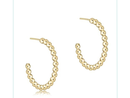 E Newton Beaded Classic 1.25  Post Hoop - 4mm Gold on Sale