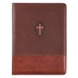 John 3:16 Cross Two-tone Brown Faux Leather Portfolio Folder Online Hot Sale