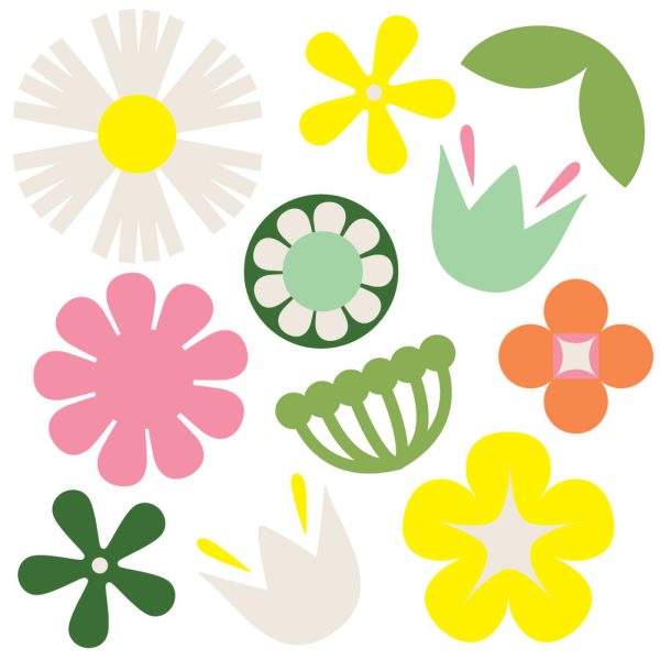 Retro Floral Removable Wall Decals For Cheap