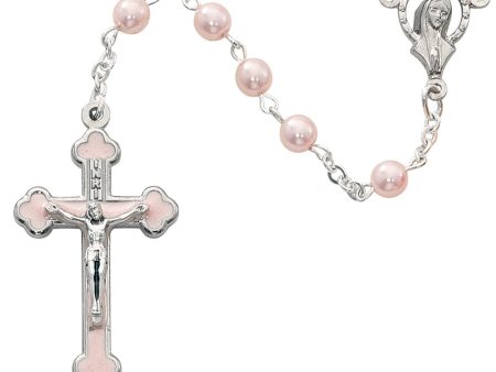 5mm Pink Rosary Enamel Crucifix Online