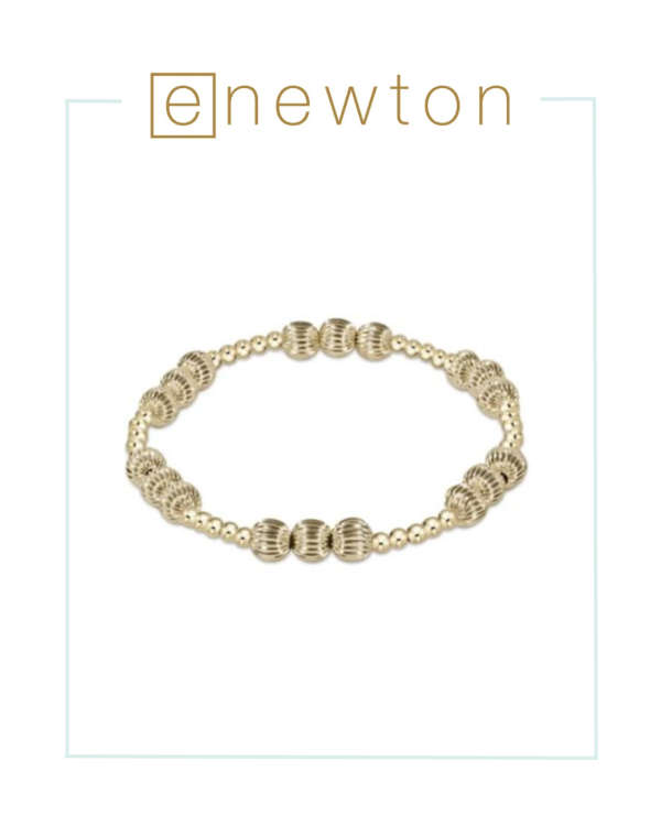 E Newton Dignity Joy Pattern 6mm Bead Bracelet - Gold Online