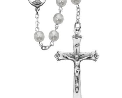 7MM White Glass Pearl Rosary Fashion