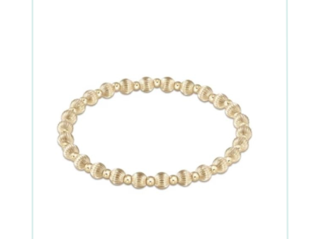 E Newton Dignity Grateful Pattern 5mm Bead Bracelet - Gold For Sale