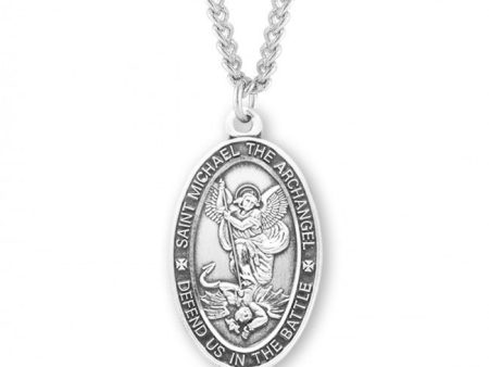 St Michael High Profile SS Large Oval Necklace Online Sale