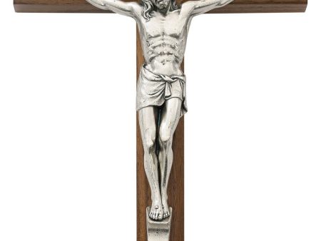 10  Beveled Walnut Wall Crucifix on Sale