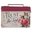 Trust in the LORD Floral Pomegranate Red Faux Leather Fashion Bible Cover - Proverbs 3:5 Hot on Sale