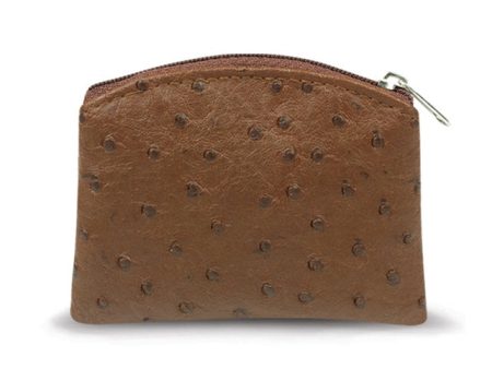 Brown Ostrich Skin Pattern Rosary Pouch For Sale