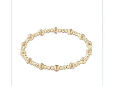 E Newton Dignity Sincerity Pattern 5mm Bead Bracelet - Gold Hot on Sale