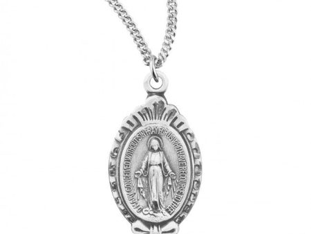 Miraculous Medal Scroll Border 18 In Chain Online Hot Sale