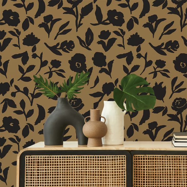 Dancing Pansy Peel and Stick Wallpaper By She She For Discount