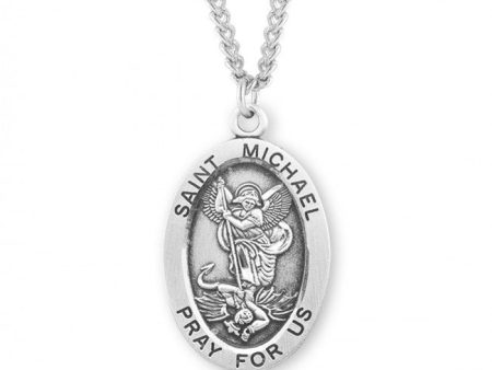 St Michael SS Xtra Large Oval Necklace For Cheap