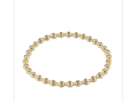 E Newton Dignity Grateful Pattern 4mm Bead Bracelet - Gold Supply