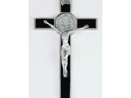 8  Black Enamel St Benedict Crucifix For Sale