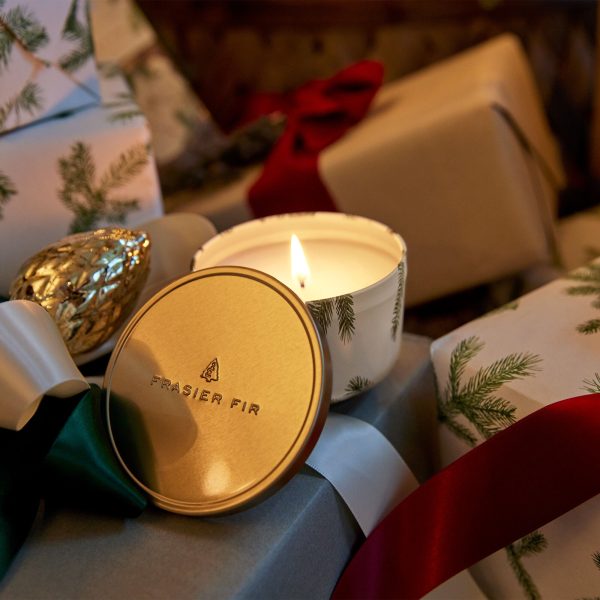 Thymes Frasier Fir Candle Tin with Gold Lid Online now