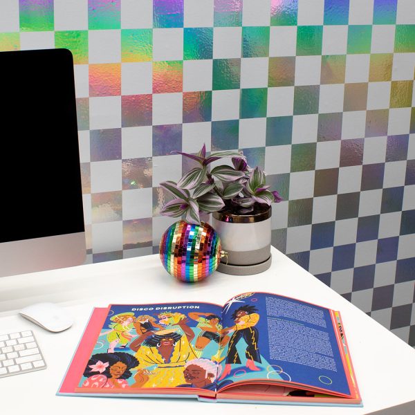 Holographic Checkmate Peel and Stick Wallpaper Online Sale