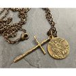 St Michael & Cross Men s Necklace 24 Inch Chain on Sale