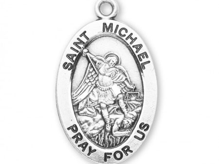 SS Medium St Michael the Archangel 20 Inch Chain Online now