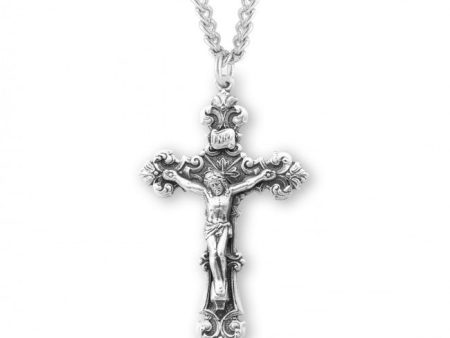 SS Filigree Scroll Crucifix 24 Inch Chain For Discount