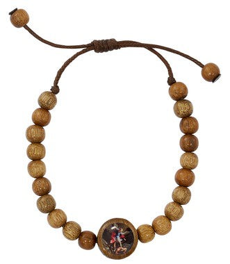 Adjustable Wood St Michael Bracelet Hot on Sale