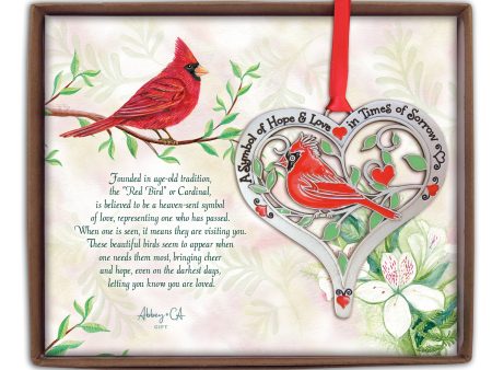 Cardinal Heart Ornament on Sale