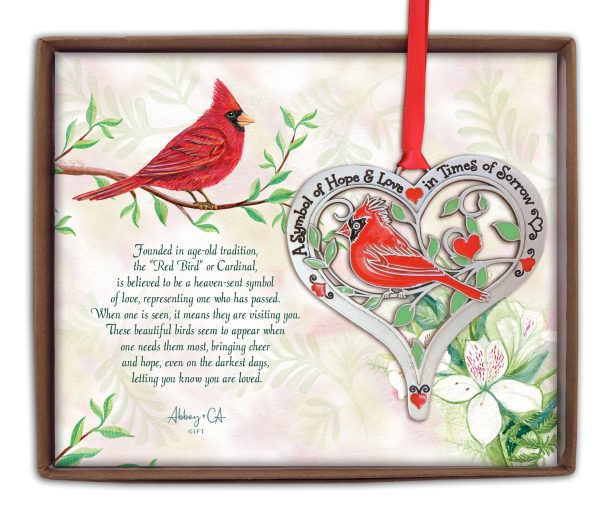 Cardinal Heart Ornament on Sale