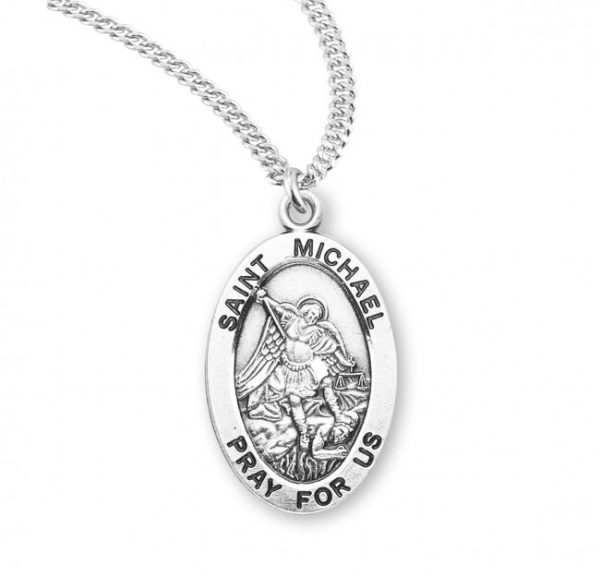 SS Medium St Michael the Archangel 20 Inch Chain Online now